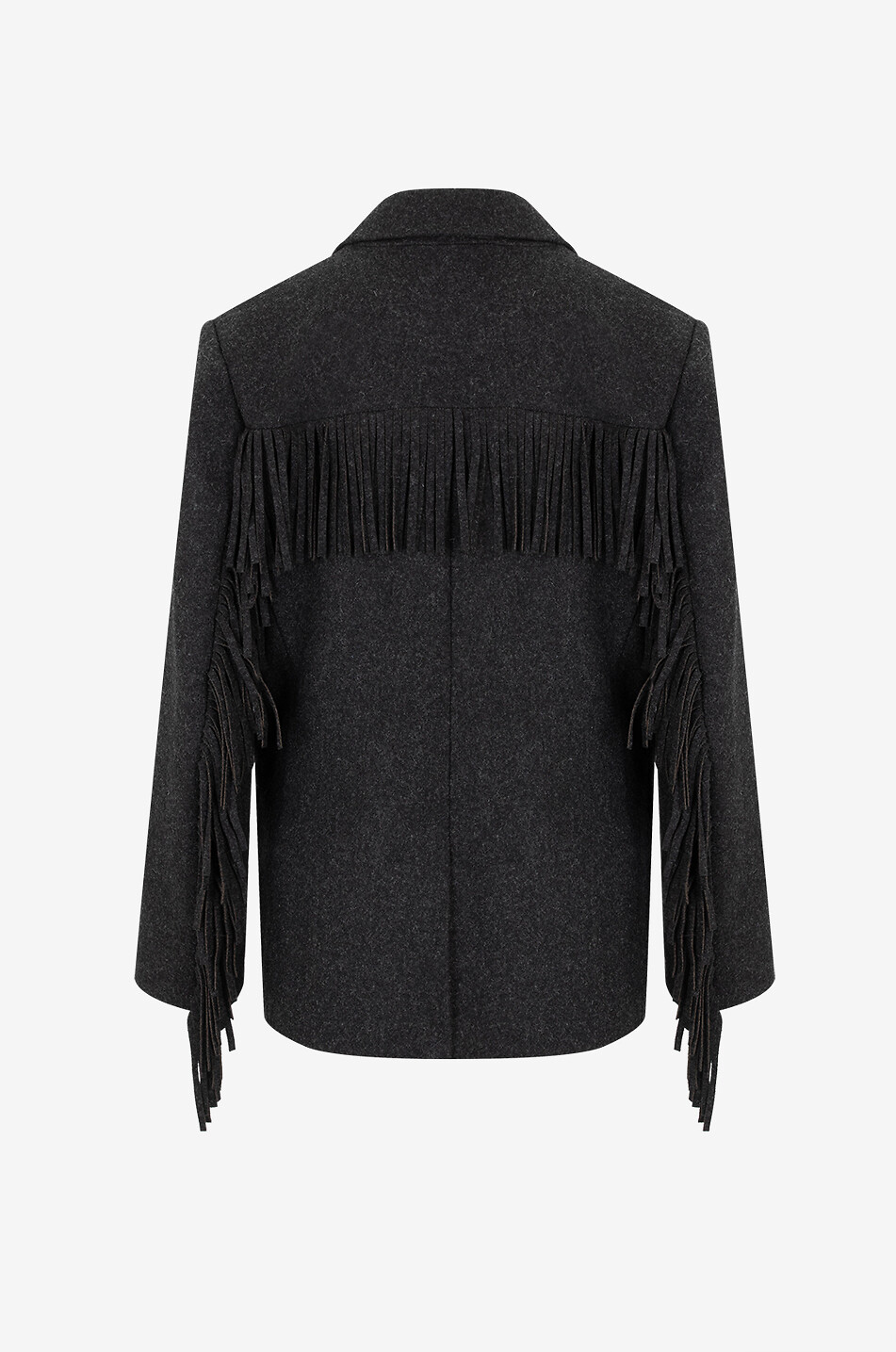 BALZAC PARIS Marceau fringed wool blazer Women DARK GREY 2