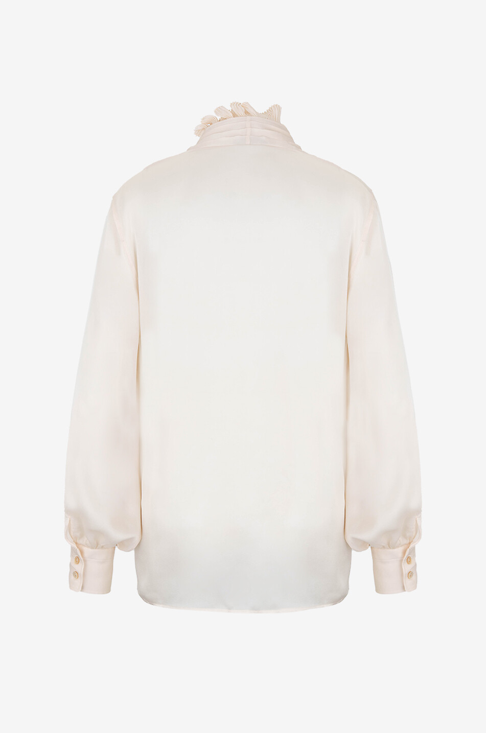 TOM FORD Seidenbluse mit V-Ausschnitt mit Plissee-Volants Damen WEISS 2