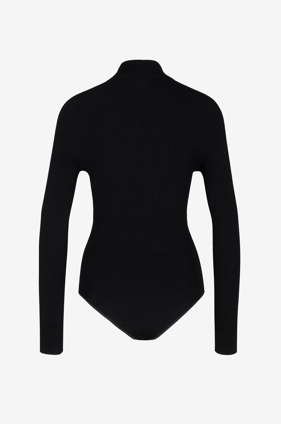 ALAÏA Long-sleeved rib knit bodysuit with funnel neck Women BLACK 2