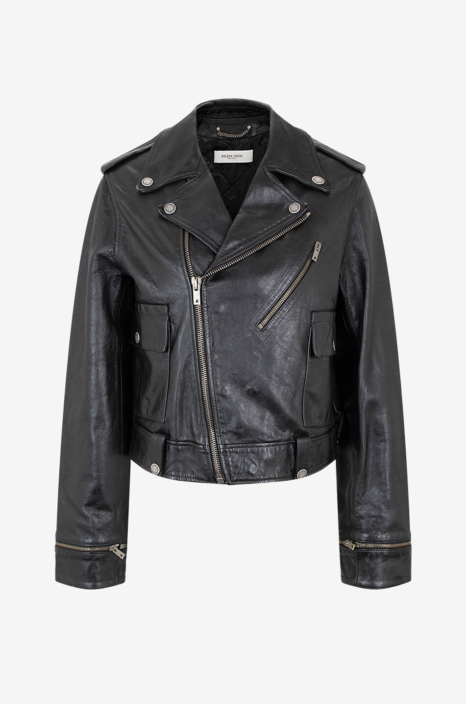 Boxy-Bikerjacke aus Leder Journey Nevada