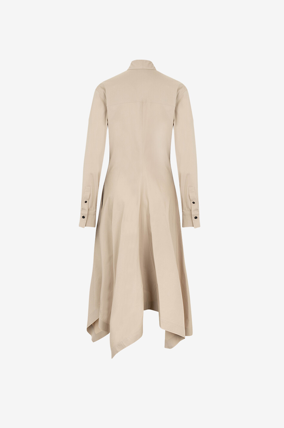 SALVATORE FERRAGAMO Asymmetrisches Popeline-Midihemdkleid Foulard Damen BEIGE 2