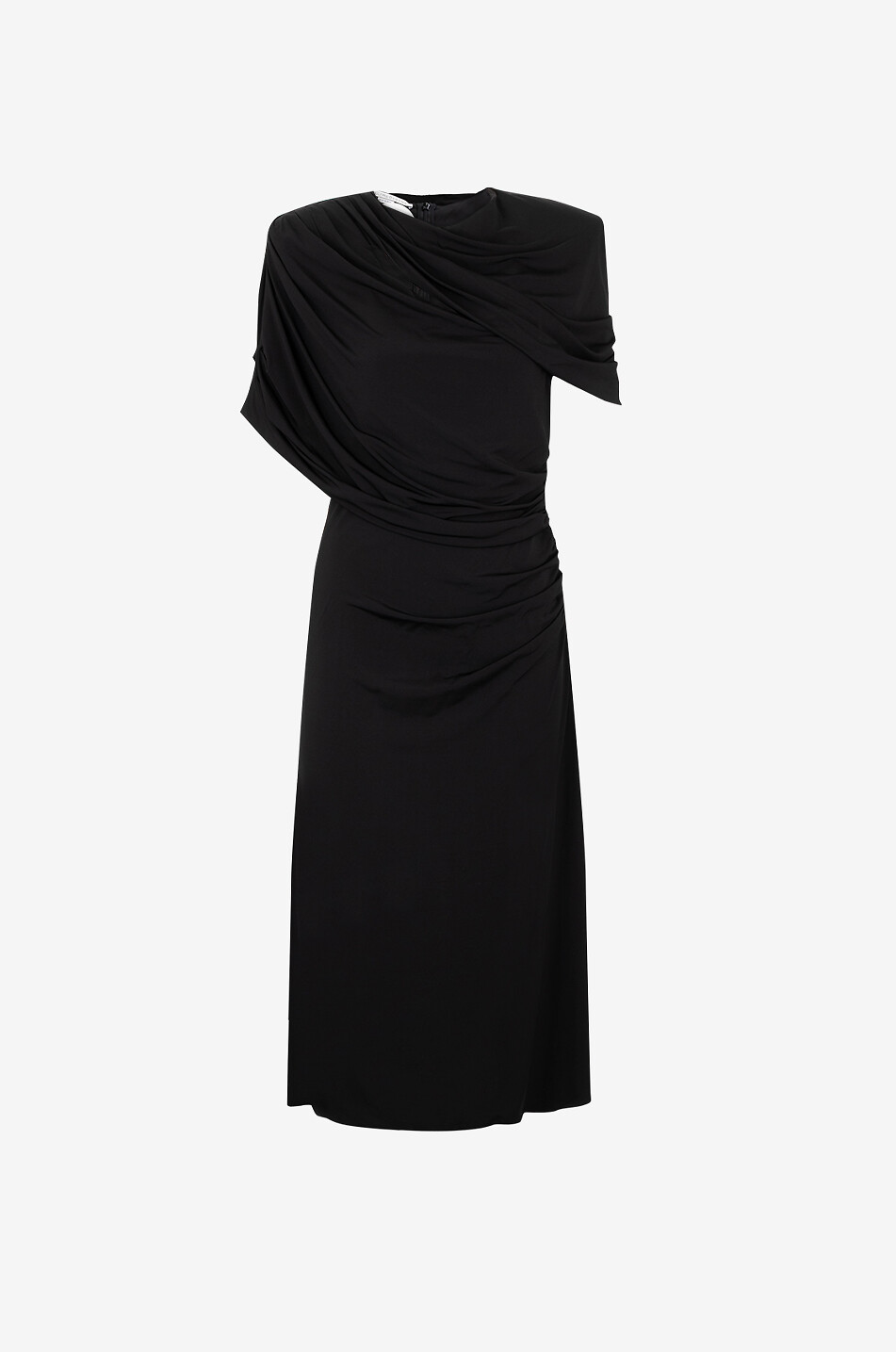 Midikleid aus Jersey mit drapiertem Cape