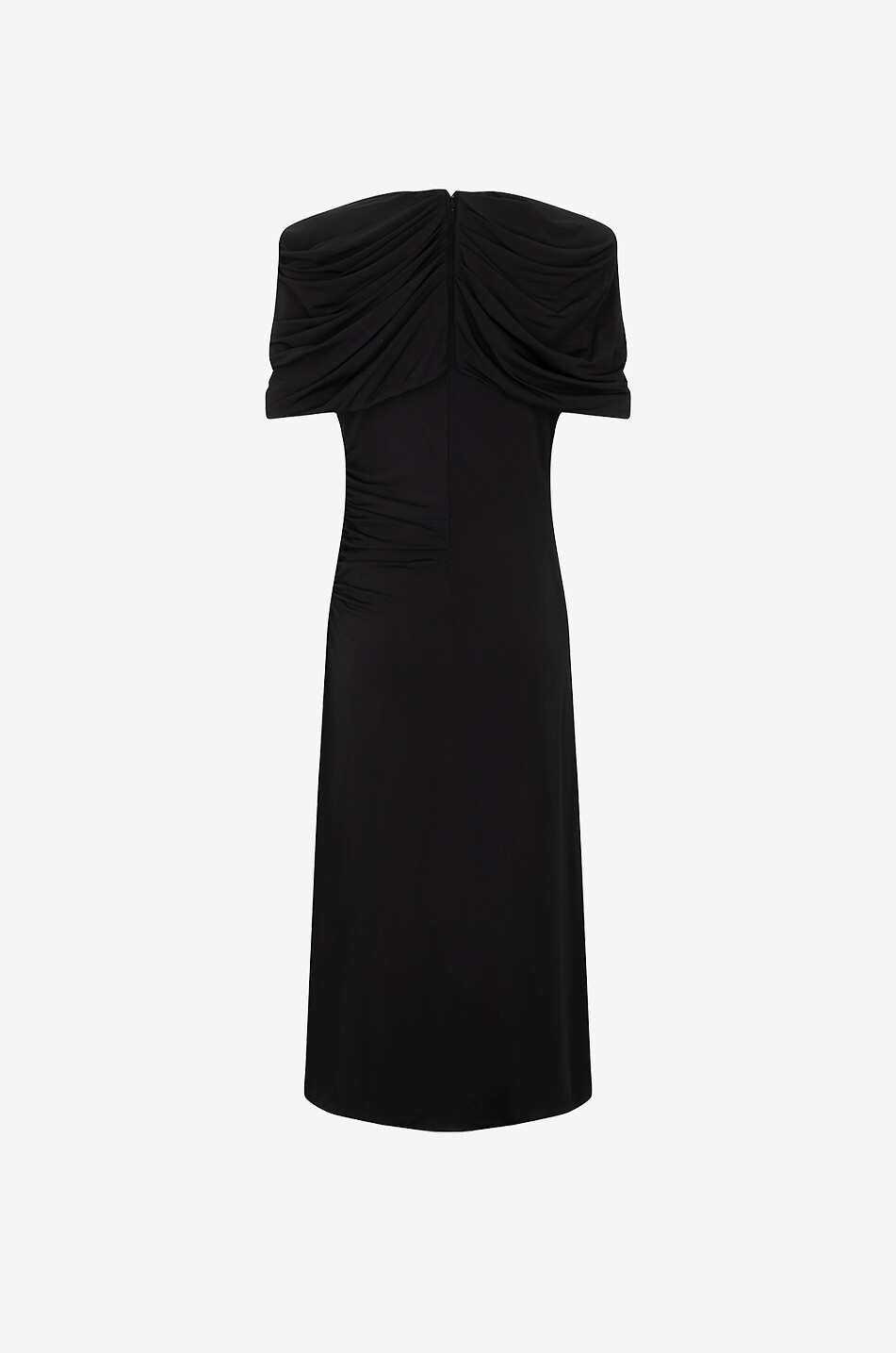 STELLA McCARTNEY Midikleid aus Jersey mit drapiertem Cape Damen SCHWARZ 2