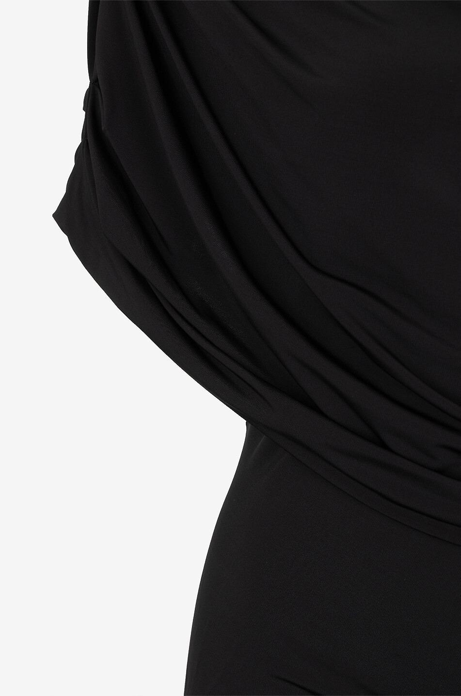 STELLA McCARTNEY Midikleid aus Jersey mit drapiertem Cape Damen SCHWARZ 3