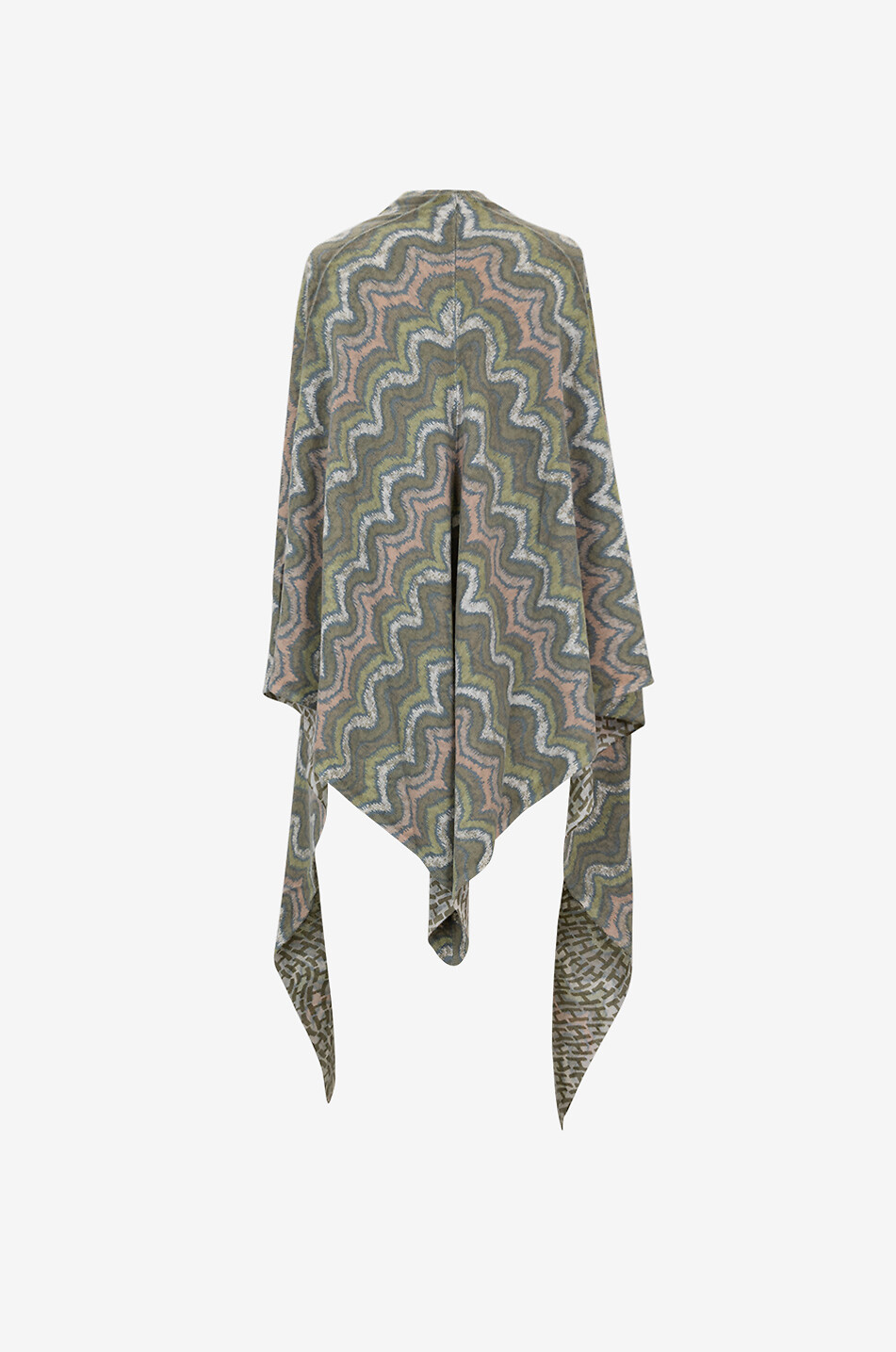 HEMISPHERE Zigzag patterned cashmere cape Women MULTI COLOURED 2