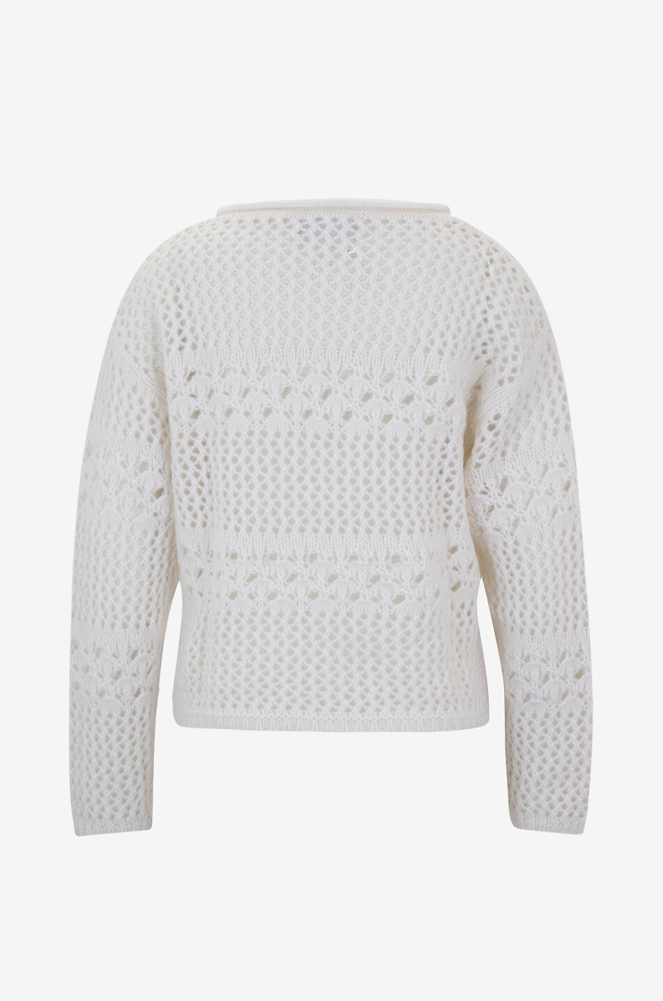 HEMISPHERE Boxy-Lochstrick-Pullover mit Rundhalsausschnitt aus Kaschmir und Baumwolle Damen CREMEFARBEN 2