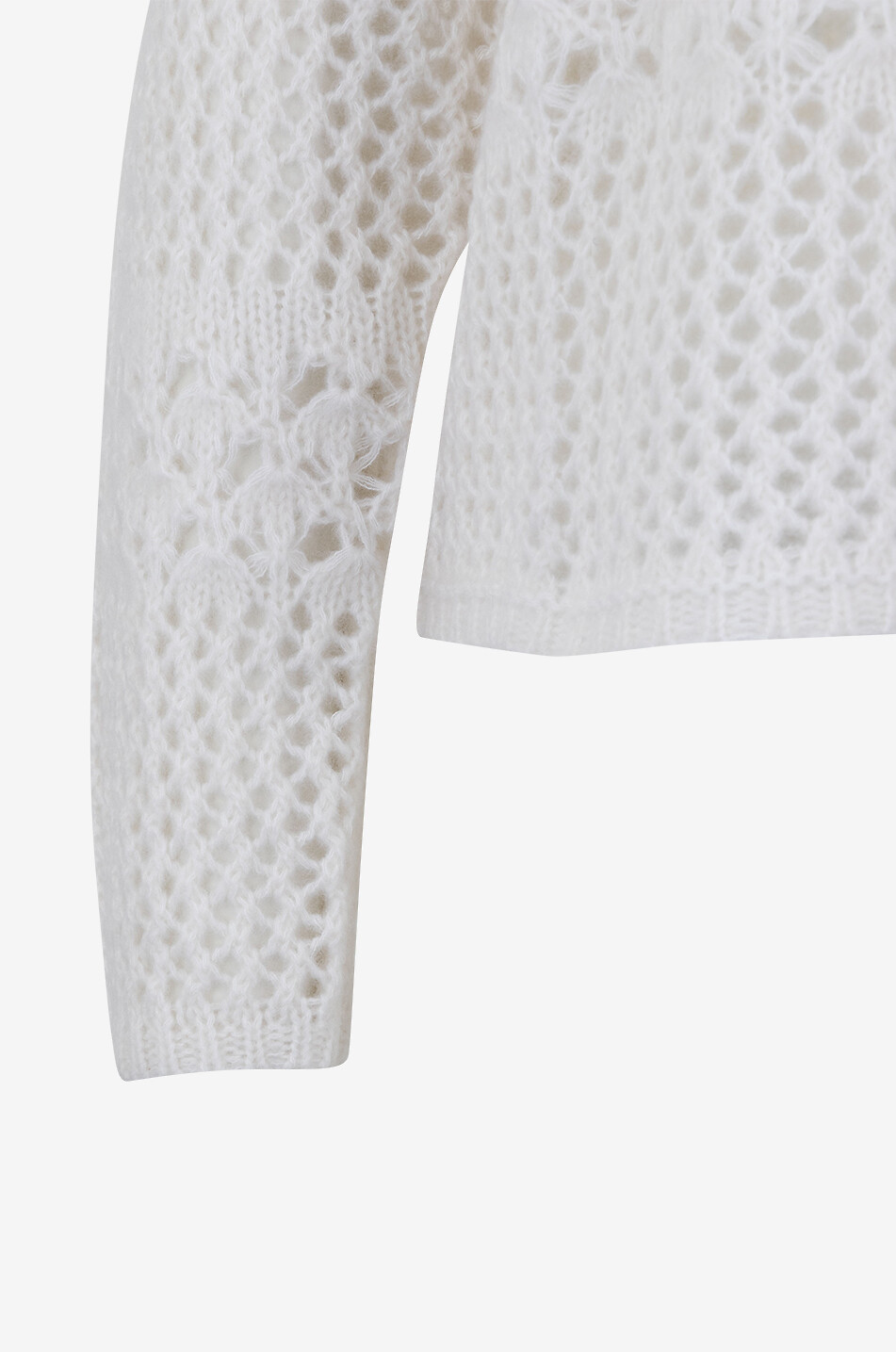 HEMISPHERE Boxy-Lochstrick-Pullover mit Rundhalsausschnitt aus Kaschmir und Baumwolle Damen CREMEFARBEN 3