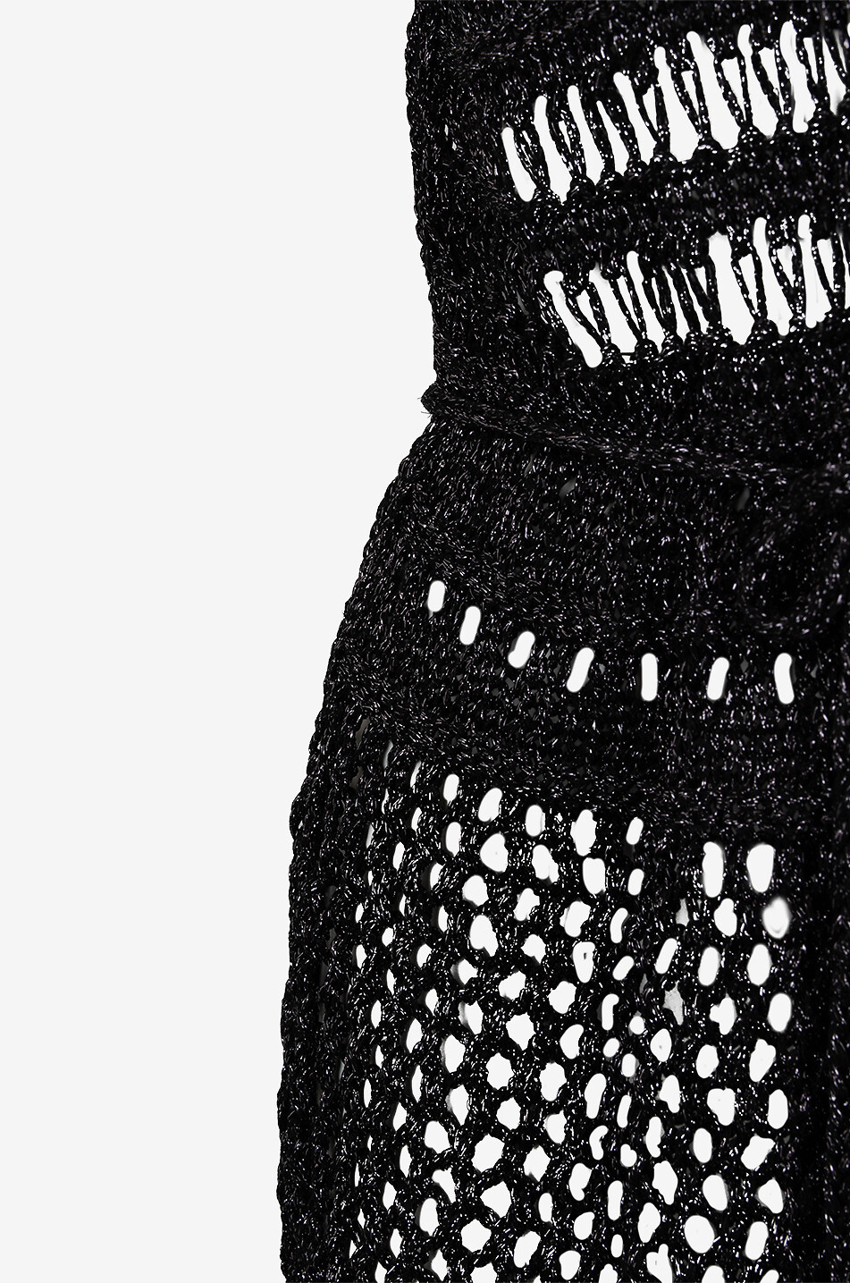 TWINSET Gilet  crocheté à franges Femme NOIR 3