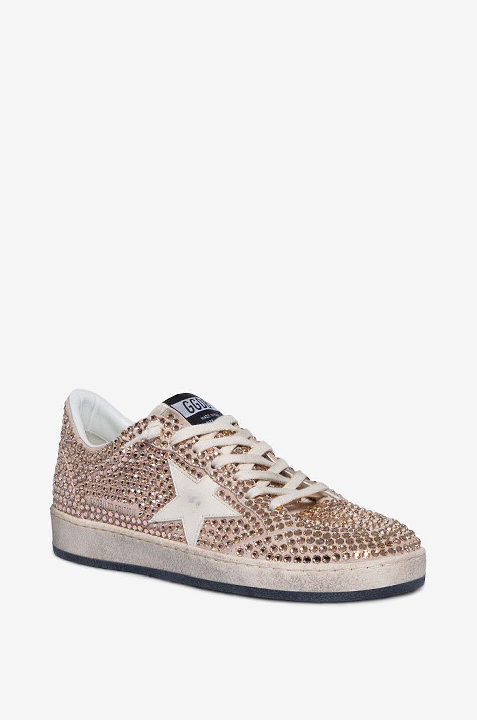 GOLDEN GOOSE Baskets basses ornées de cristaux Ball Star Femme ROSE CLAIR 1