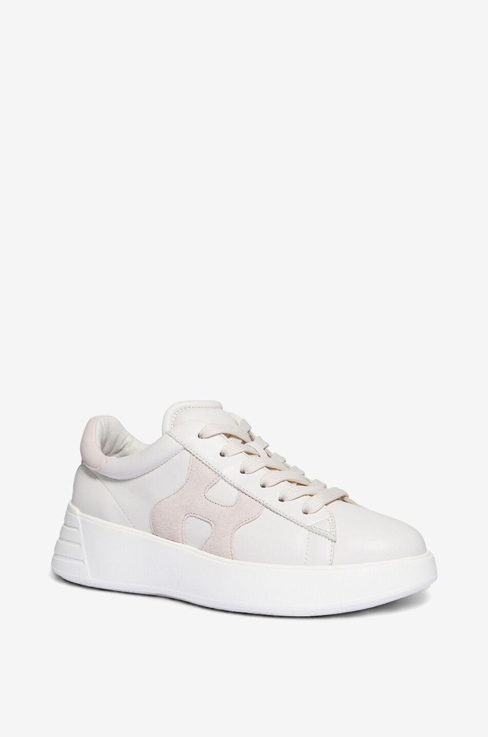 Hogan Rebel nappa leather and suede wedge sneakers