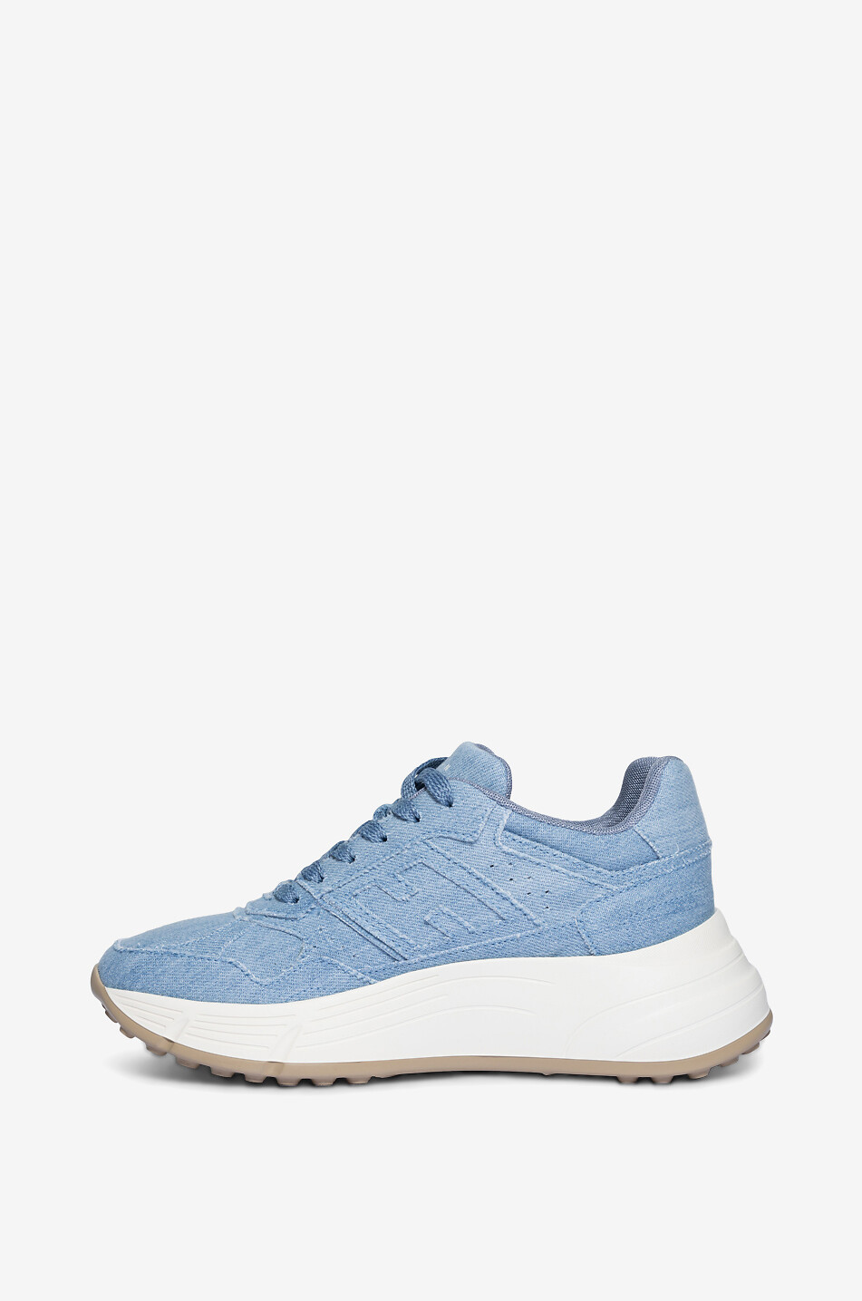 HOGAN Hogan Hi-Fi frayed denim wedge sneakers Women BLUE 3
