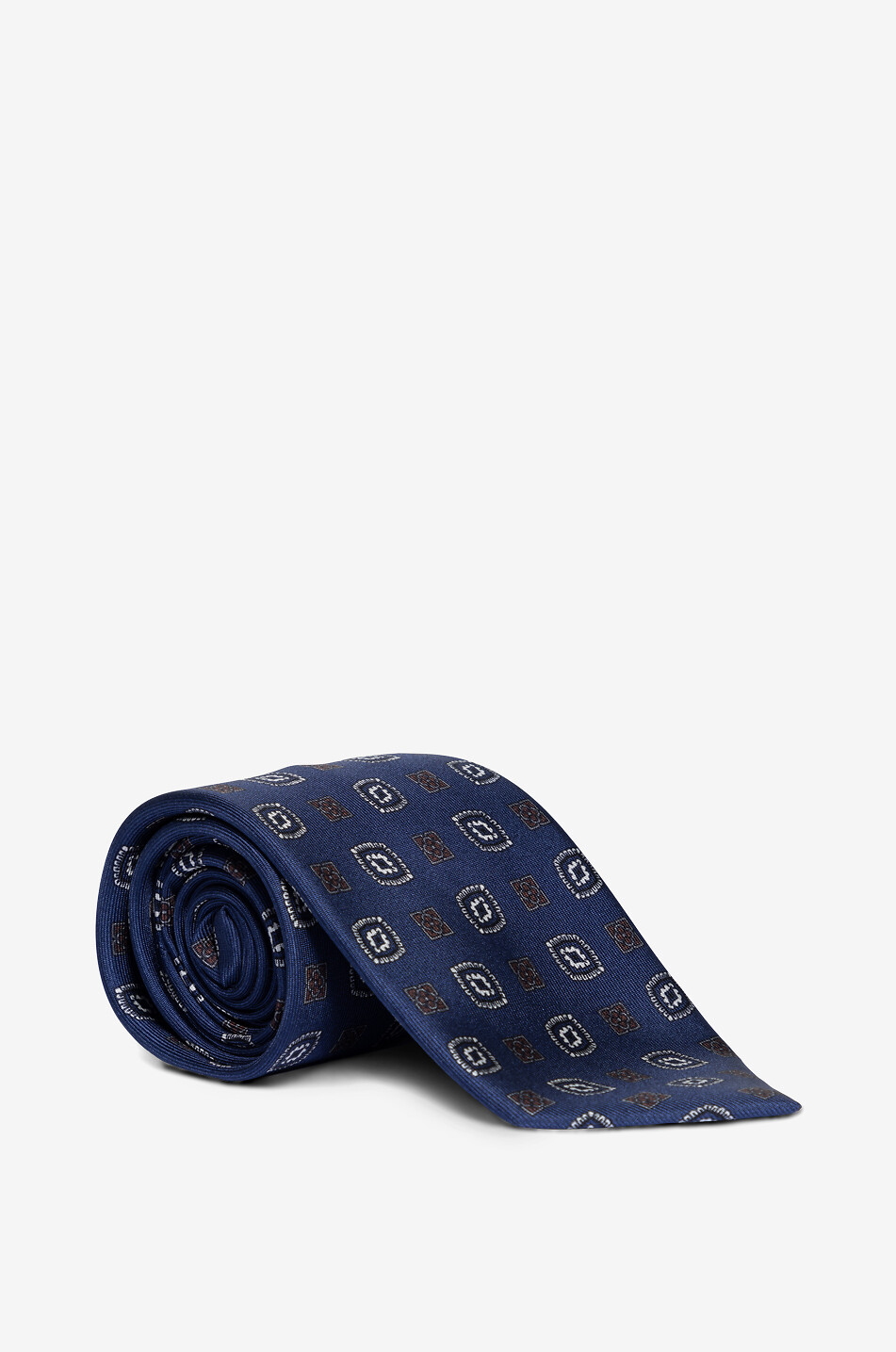 Medallion print silk twill tie