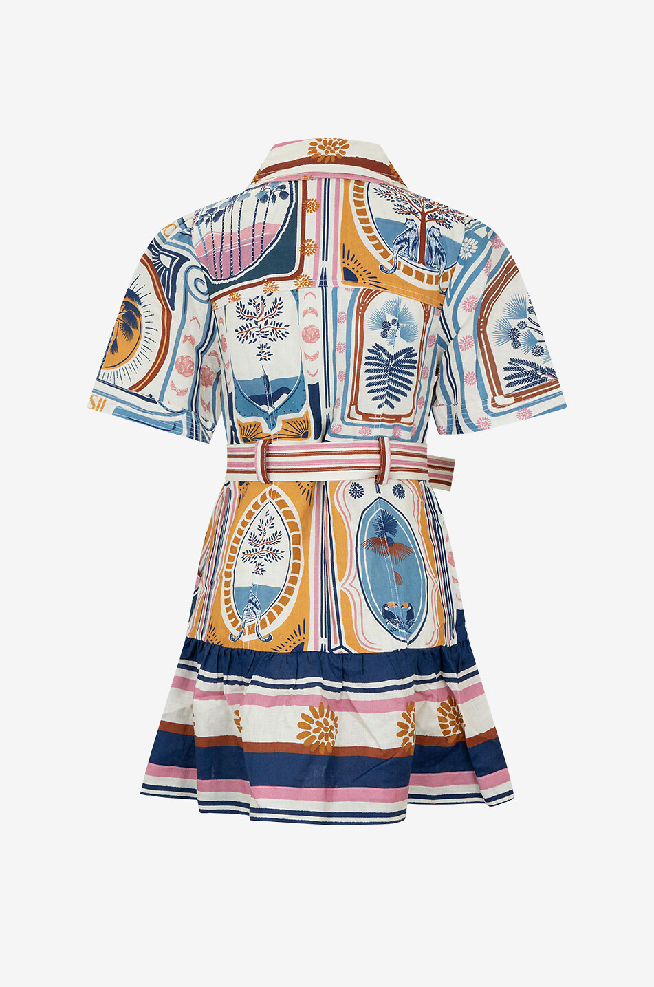 FARM RIO Cerrado Stamps linen mini dress Women MULTI COLOURED 2