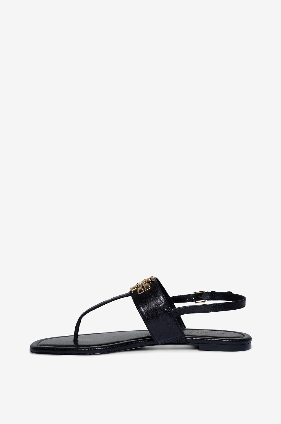 TORY BURCH Eleanor T-Strap 10 grained leather flat sandals Women BLACK 3