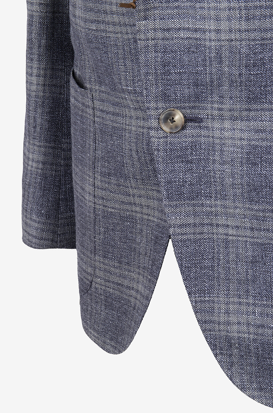 CARUSO Karierter Blazer aus Leinen und Wolle Herren MITTELBLAU 3