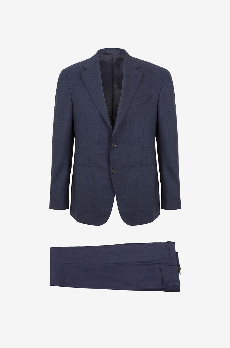 CARUSO Costume en laine chiné Homme BLEU FONCE 1