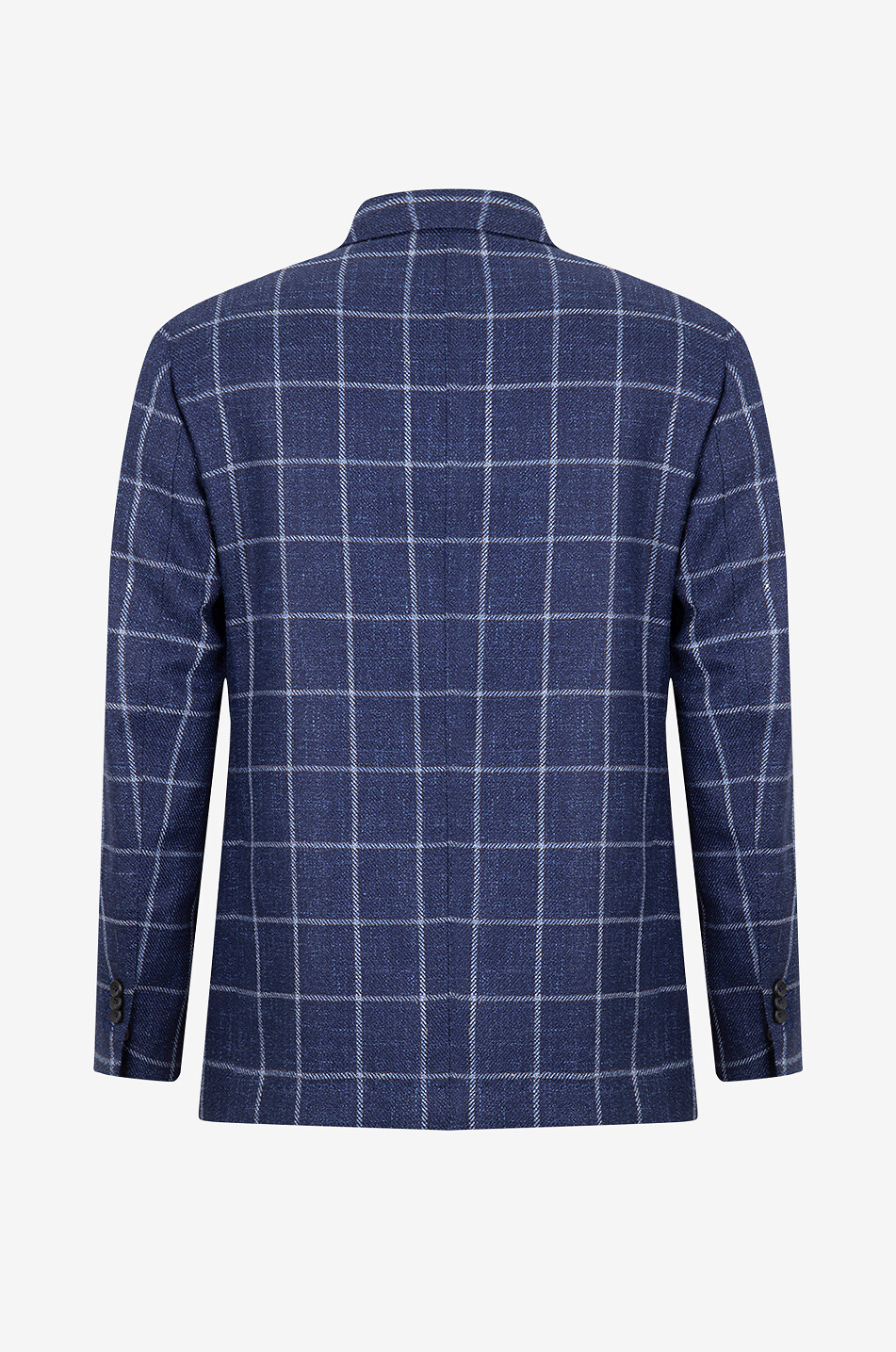 GIAMPAOLO Karierter Blazer aus Schurwolle Seide und Leinen Herren MITTELBLAU 2