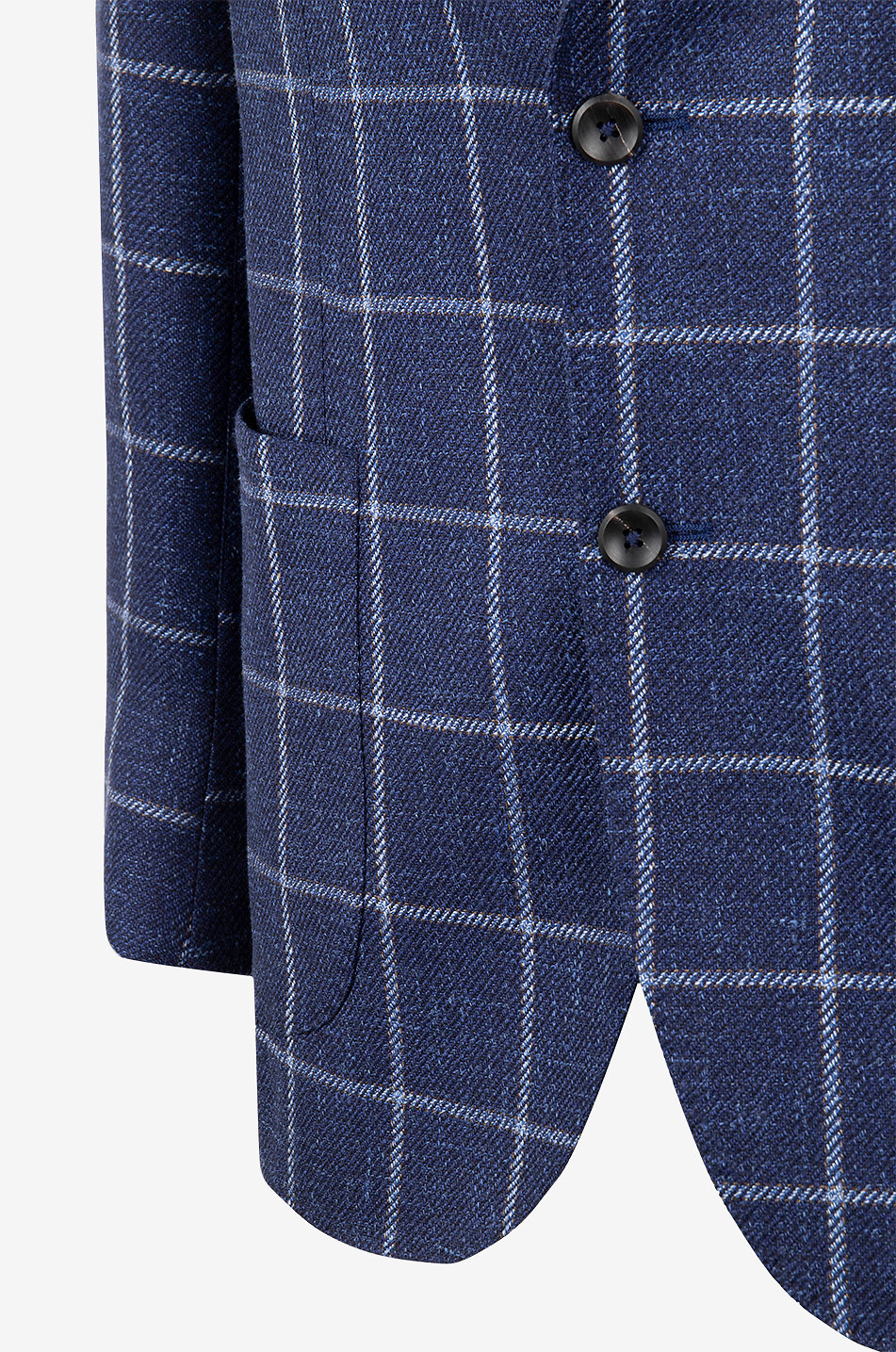 GIAMPAOLO Karierter Blazer aus Schurwolle Seide und Leinen Herren MITTELBLAU 3