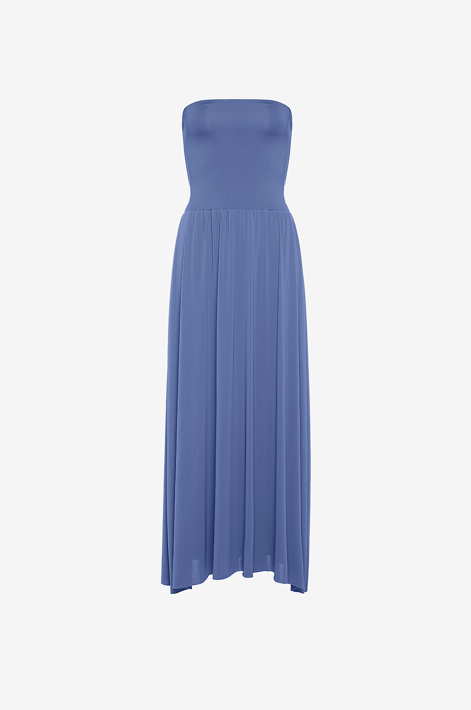 ERES Langes trägerloses Kleid aus Peau Douce Oda Damen MITTELBLAU 1
