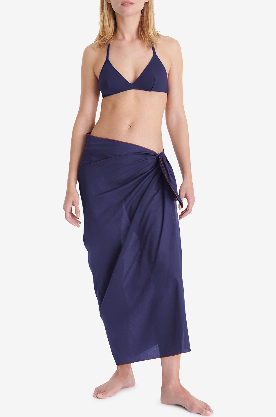 ERES Cabine cotton voile sarong Women DARK BLUE 2