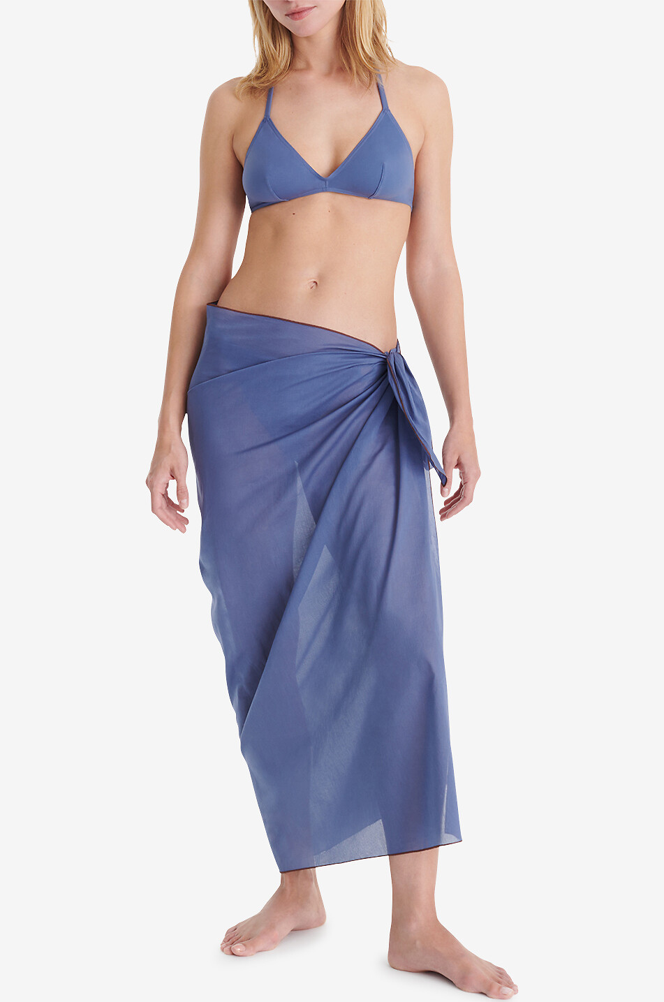 ERES Cabine cotton voile sarong Women MEDIUM BLUE 2