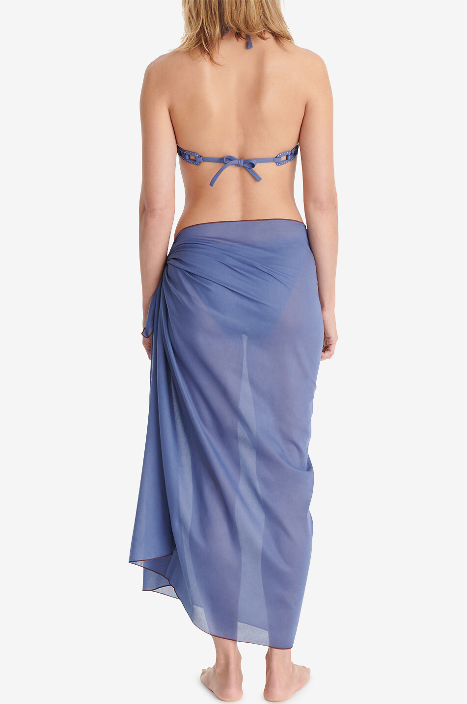 ERES Cabine cotton voile sarong Women MEDIUM BLUE 3