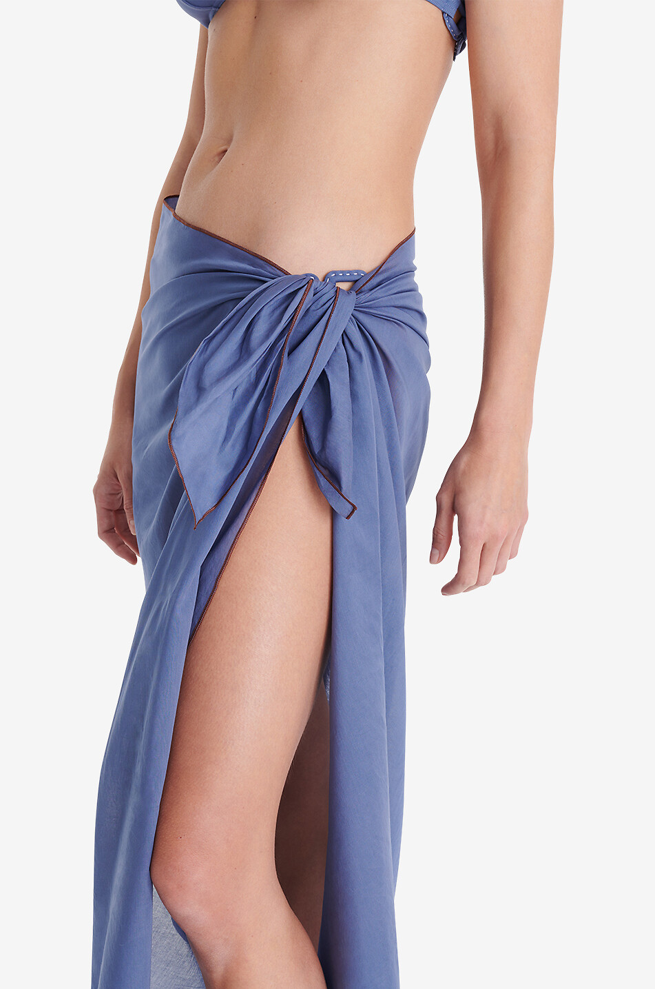 ERES Cabine cotton voile sarong Women MEDIUM BLUE 4