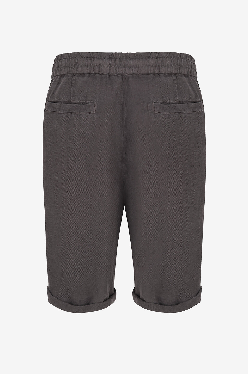BRUNELLO CUCINELLI Bermuda à pinces en gabardine de lin Homme MARRON FONCÉ 2