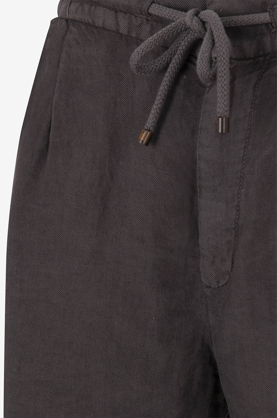 BRUNELLO CUCINELLI Bermuda à pinces en gabardine de lin Homme MARRON FONCÉ 3