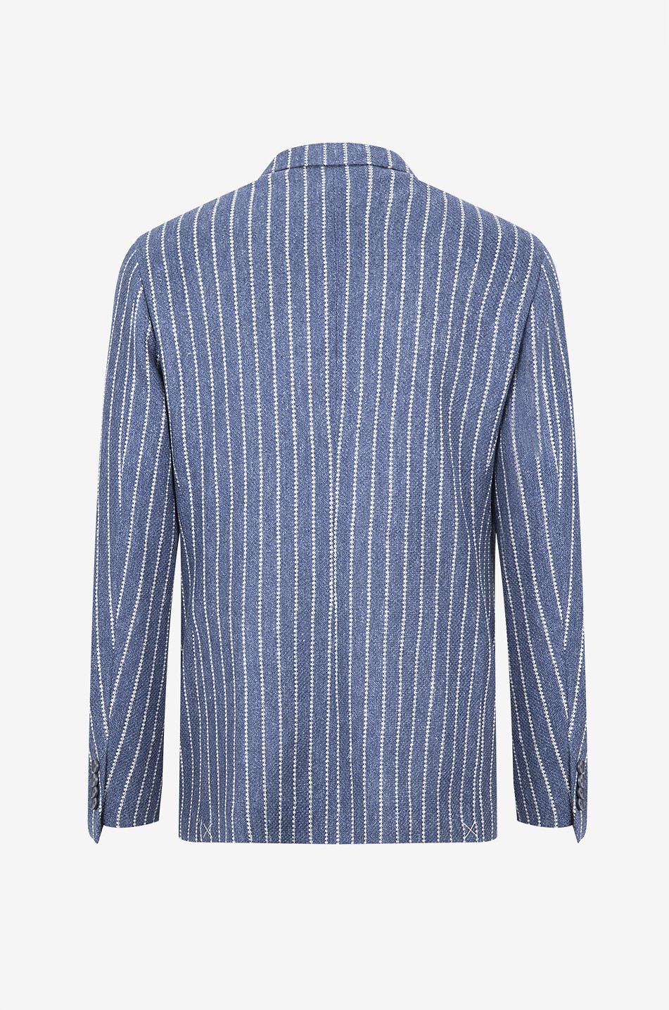 Einreihiger Blazer aus gestreiftem Leinenjacquard