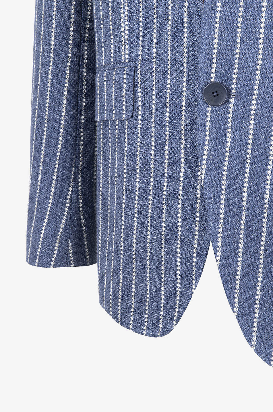 Einreihiger Blazer aus gestreiftem Leinenjacquard