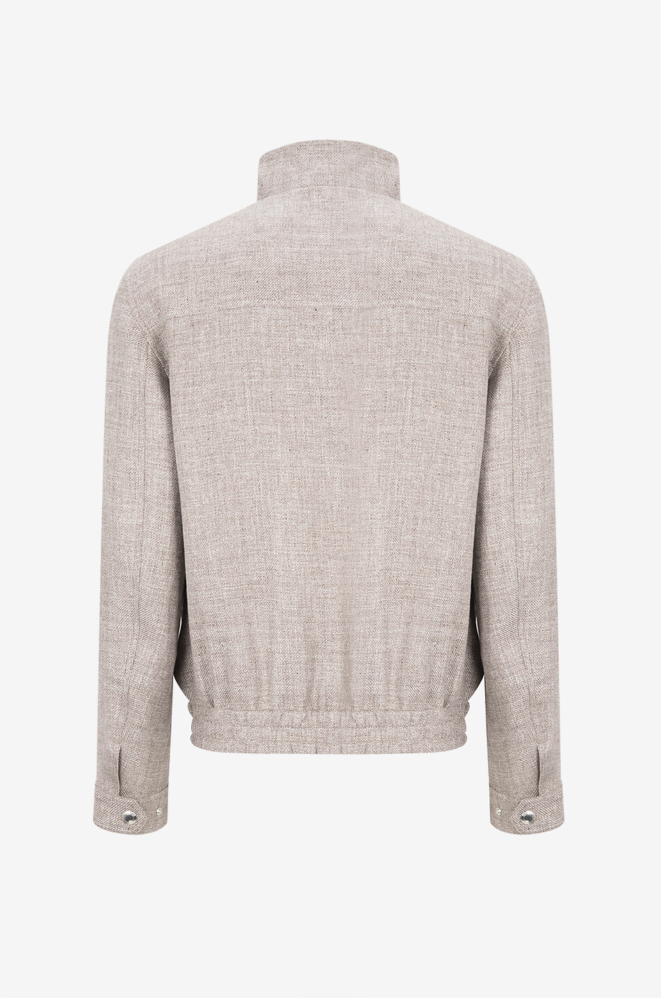 BRUNELLO CUCINELLI Bomber en sergé de lin et soie mélangés Homme MARRON CLAIR 2