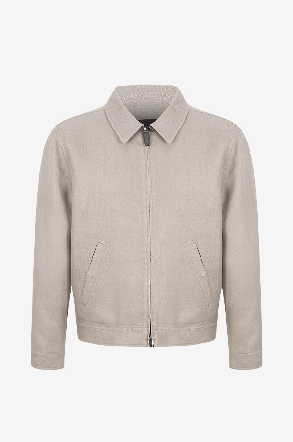 BRIONI Linen and wool bomber jacket Men BROWN 1