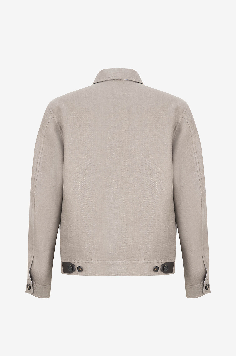 BRIONI Linen and wool bomber jacket Men BROWN 2