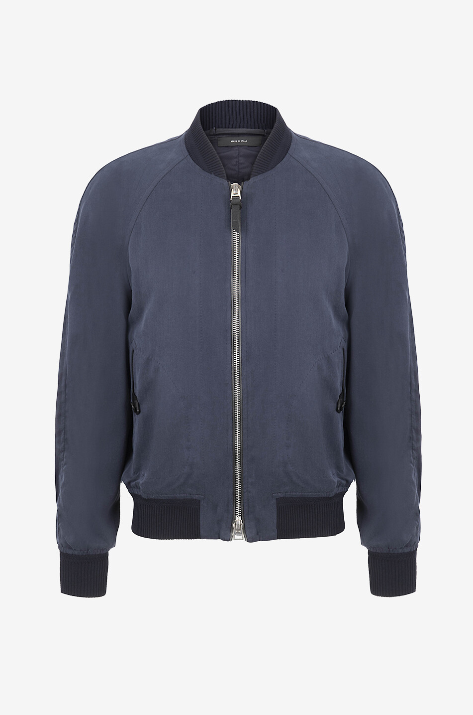 TOM FORD Bomber en gabardine de lyocell fluide Homme BLEU FONCE 1
