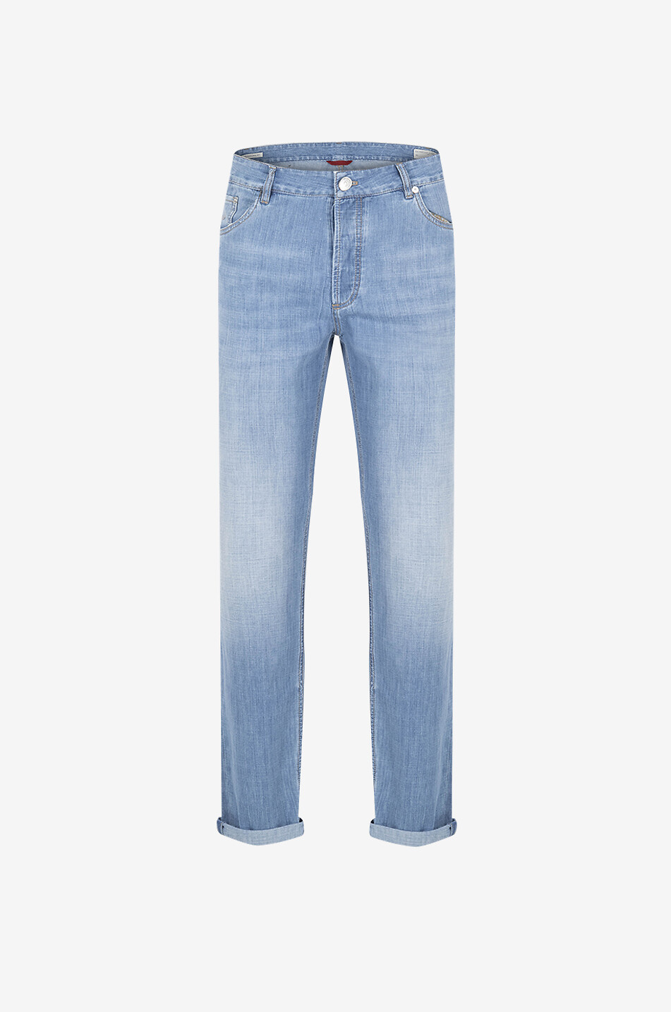 BRUNELLO CUCINELLI Jean droit en denim léger Traditional Fit Homme BLEU CLAIR 1