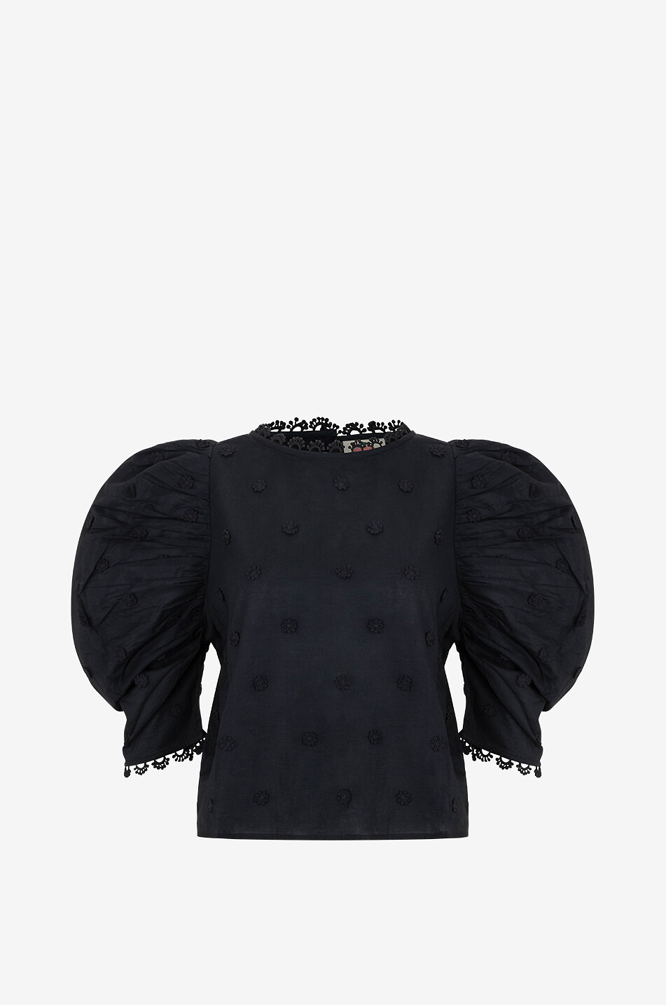 3D flowers cotton blouse