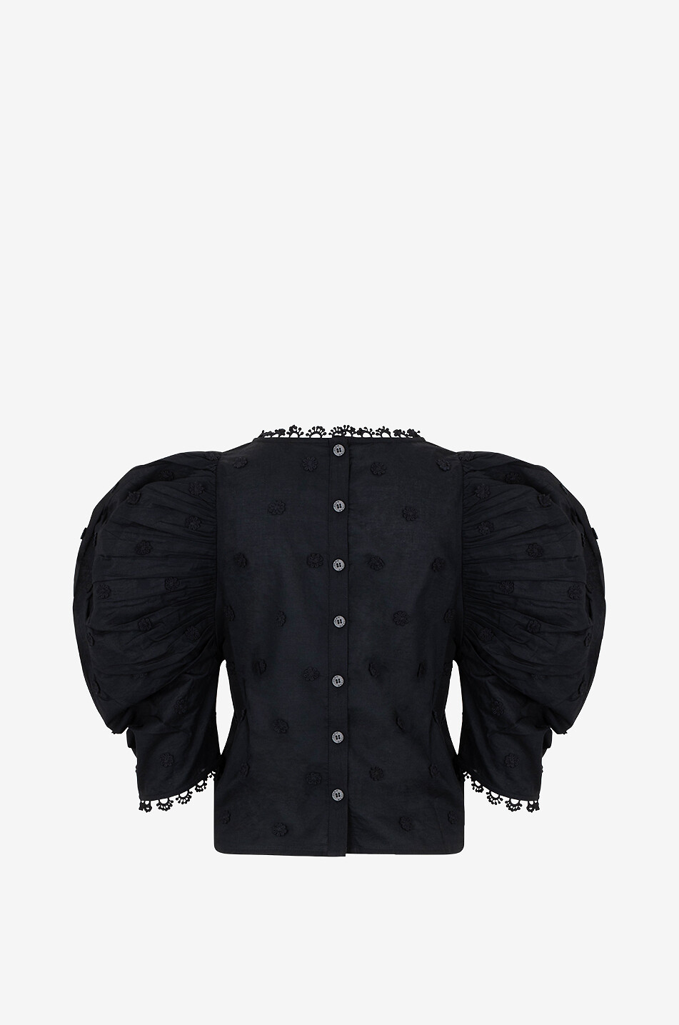 3D flowers cotton blouse