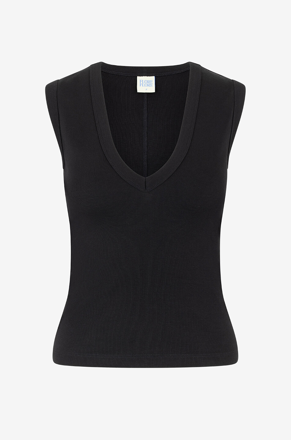 FLORE FLORE Dewi organic cotton V-neck tank top Women BLACK 1