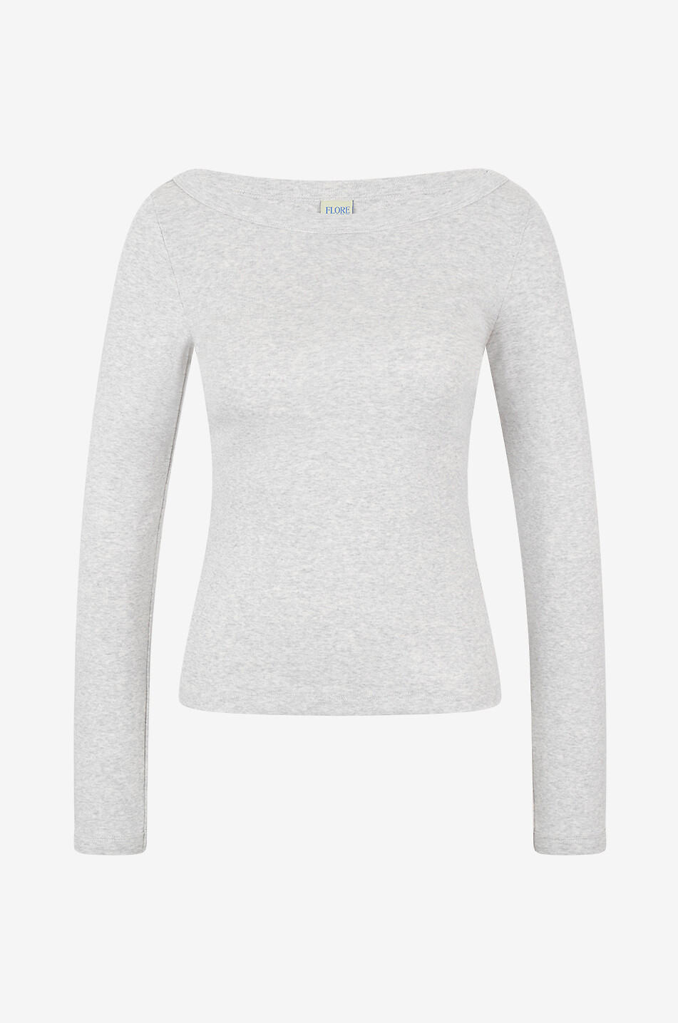 FLORE FLORE Steffi long-sleeved boatneck T-shirt Women LIGHT GREY 1