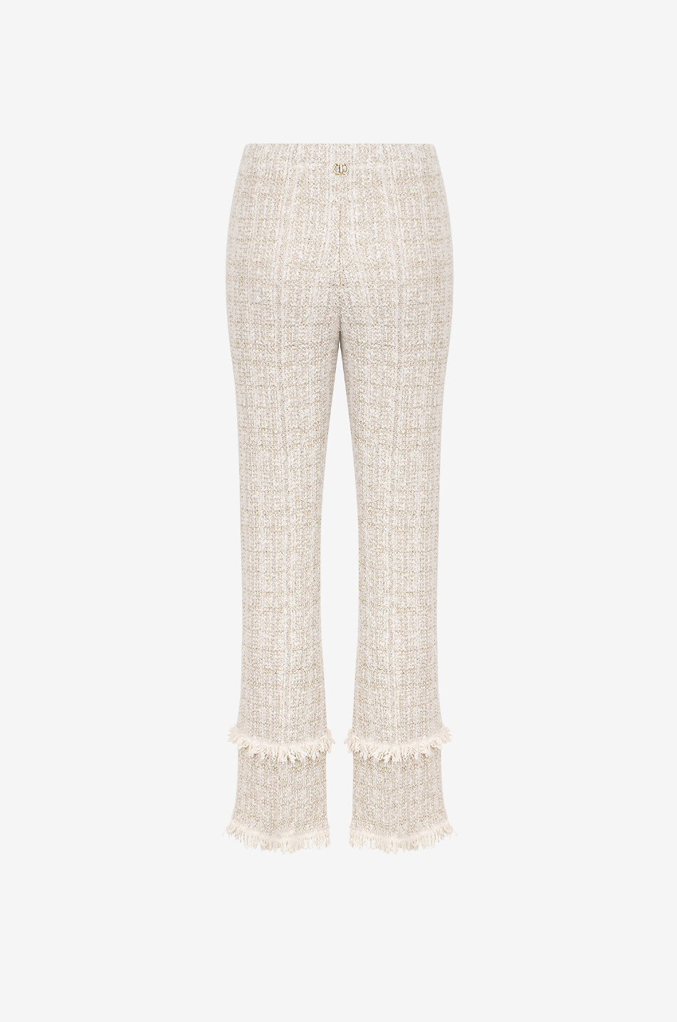 TWINSET Tweed wide-leg trousers Women EGGSHELL 2