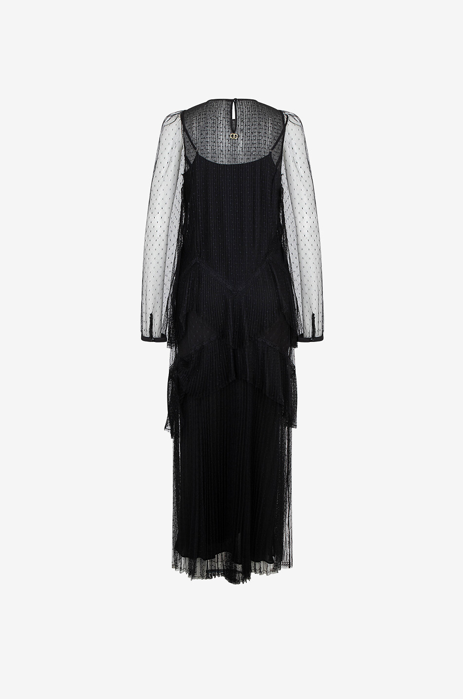 Robe longue en tulle à pois