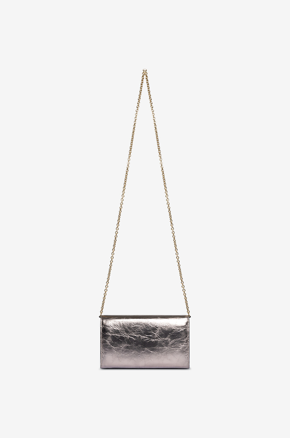 CHLOE Portefeuille chaîne en cuir métallisé Chloé Iconic Femme ARGENT 3