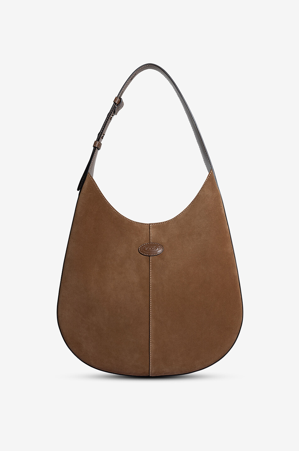 Sac porté épaule en daim et cuir Tod's Di Hobo Small