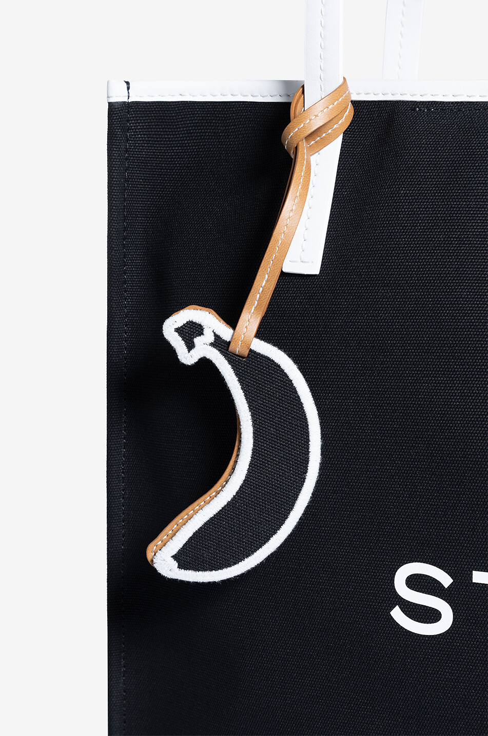 STELLA McCARTNEY SMC Medium Bananatex tote bag Women BLACK 5