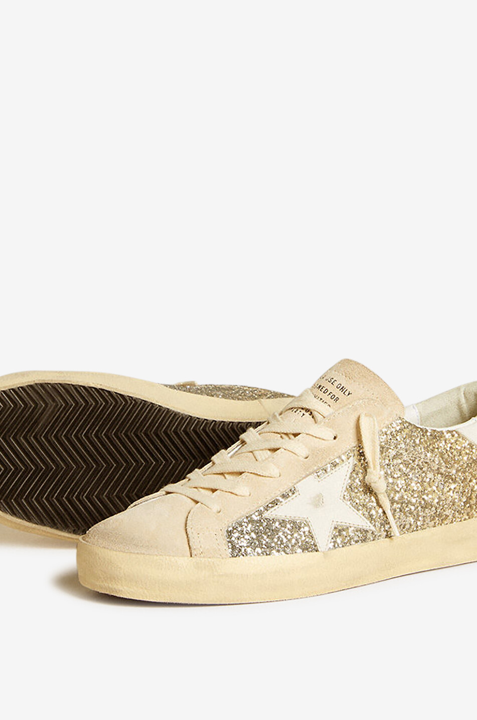 GOLDEN GOOSE Super-Star Classic low-top glitter and suede sneakers Women [akeneo-beigefonce] 7