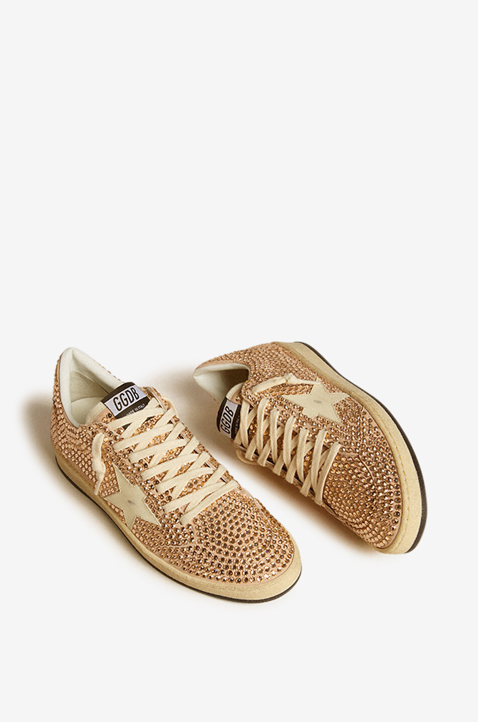 GOLDEN GOOSE Baskets basses ornées de cristaux Ball Star Femme ROSE CLAIR 5