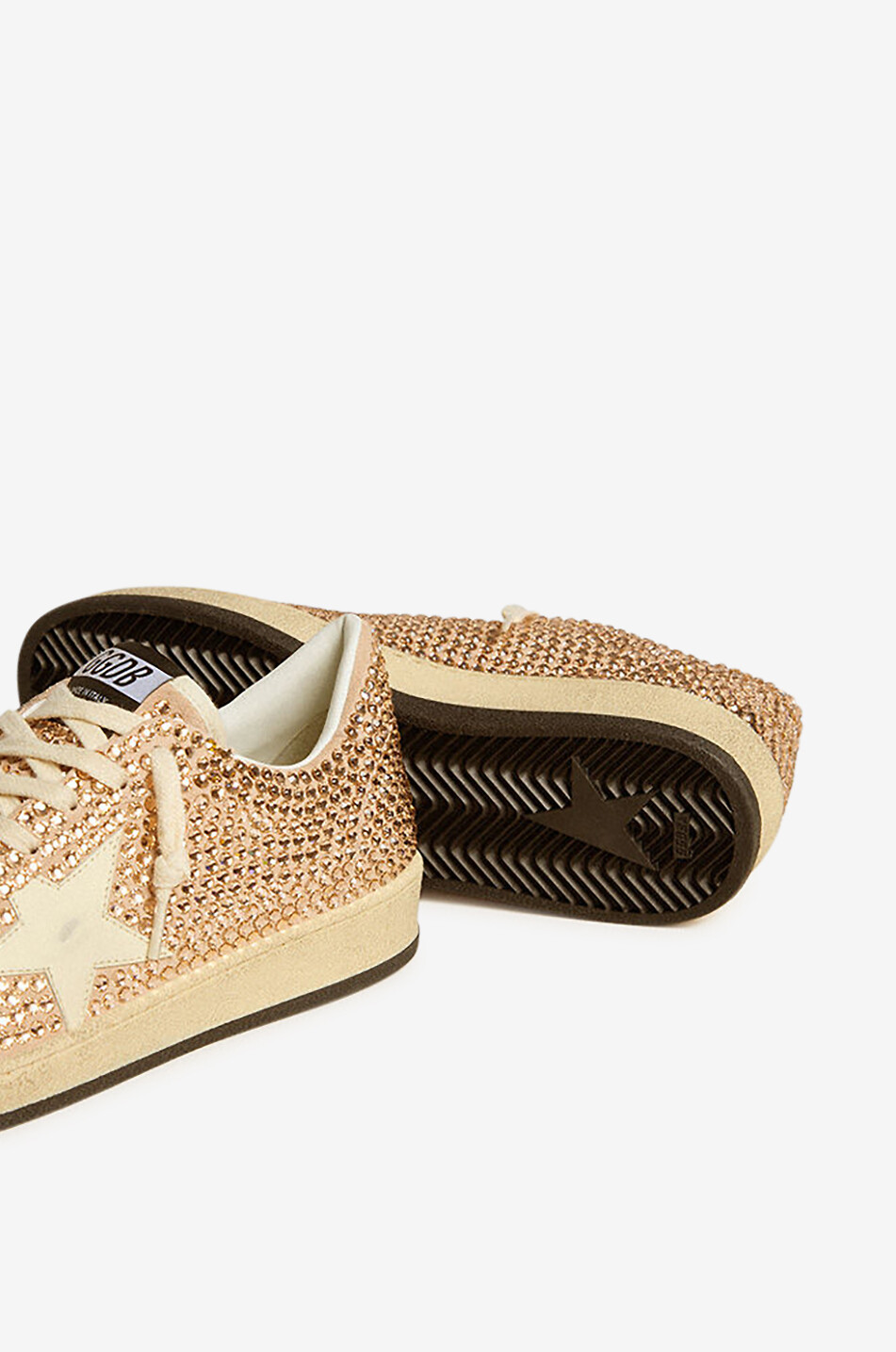 GOLDEN GOOSE Baskets basses ornées de cristaux Ball Star Femme ROSE CLAIR 7