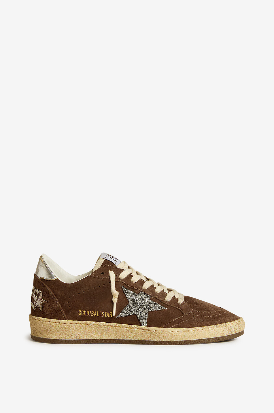 Ball Star low-top distressed suede sneakers with glitter star