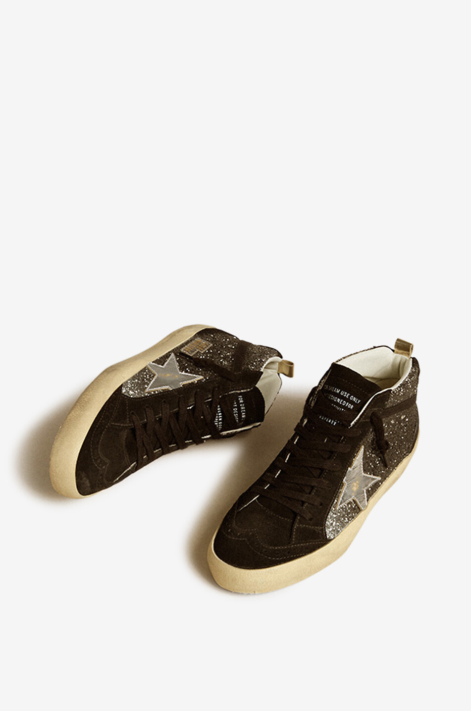 GOLDEN GOOSE Baskets montantes à paillettes Mit Star Femme NOIR 2